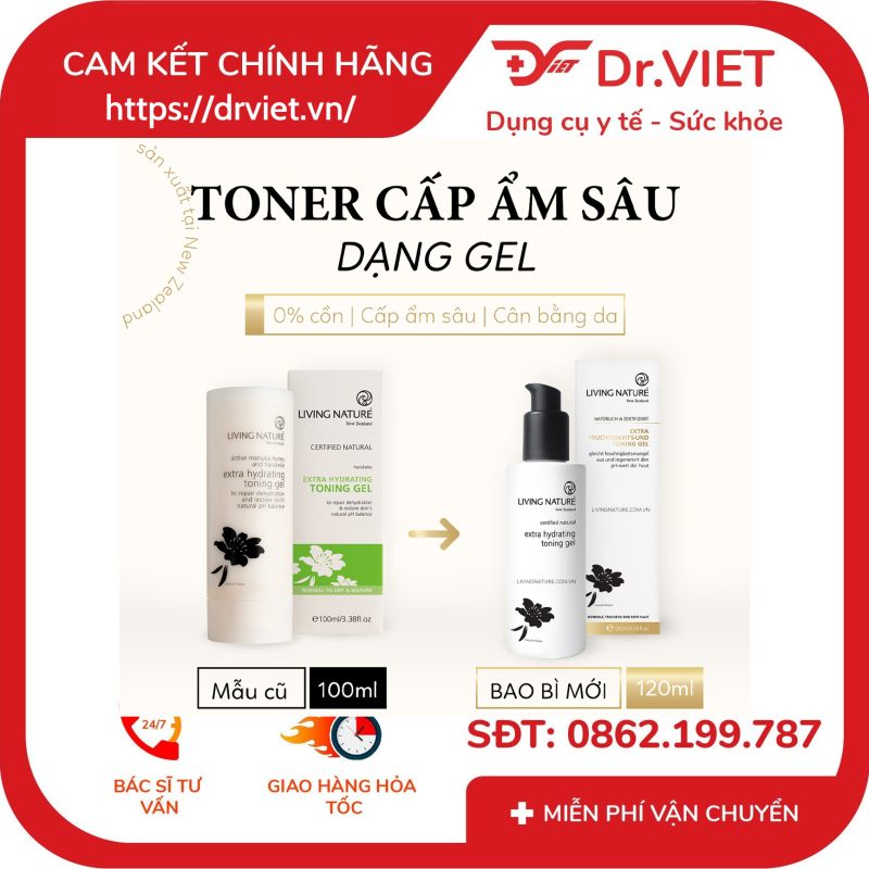 Gel siêu dưỡng ẩm Living Nature Extra Hydrating Toning Gel 10 Gel siêu dưỡng ẩm Living Nature Extra Hydrating Toning Gel