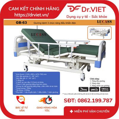 Giường bệnh đa năng điện Lucass GB-63 15 Giường bệnh đa năng điện Lucass GB-63