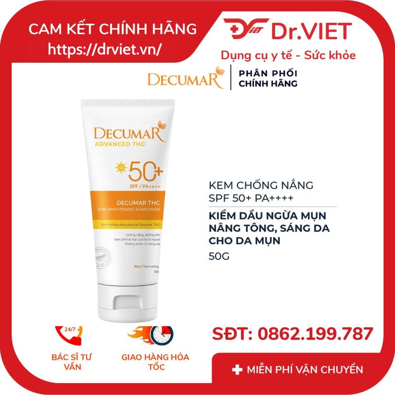 Kem Chống Nắng Decumar Advanced kiềm dầu ngừa mụn 50g 10 Kem Chống Nắng Decumar Advanced kiềm dầu ngừa mụn 50g