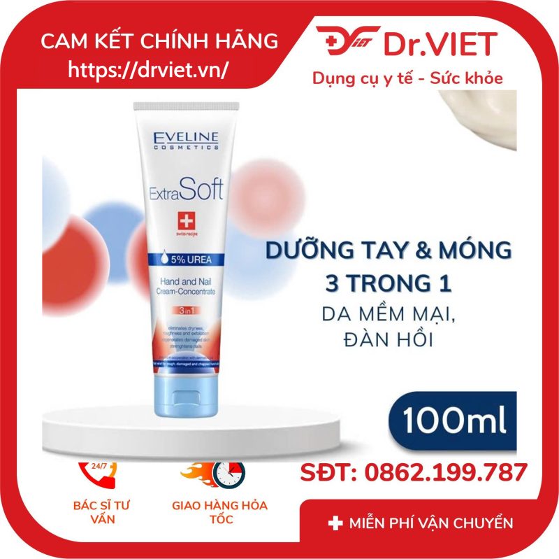 Kem dưỡng da tay và móng Eveline Extra Soft 100ml