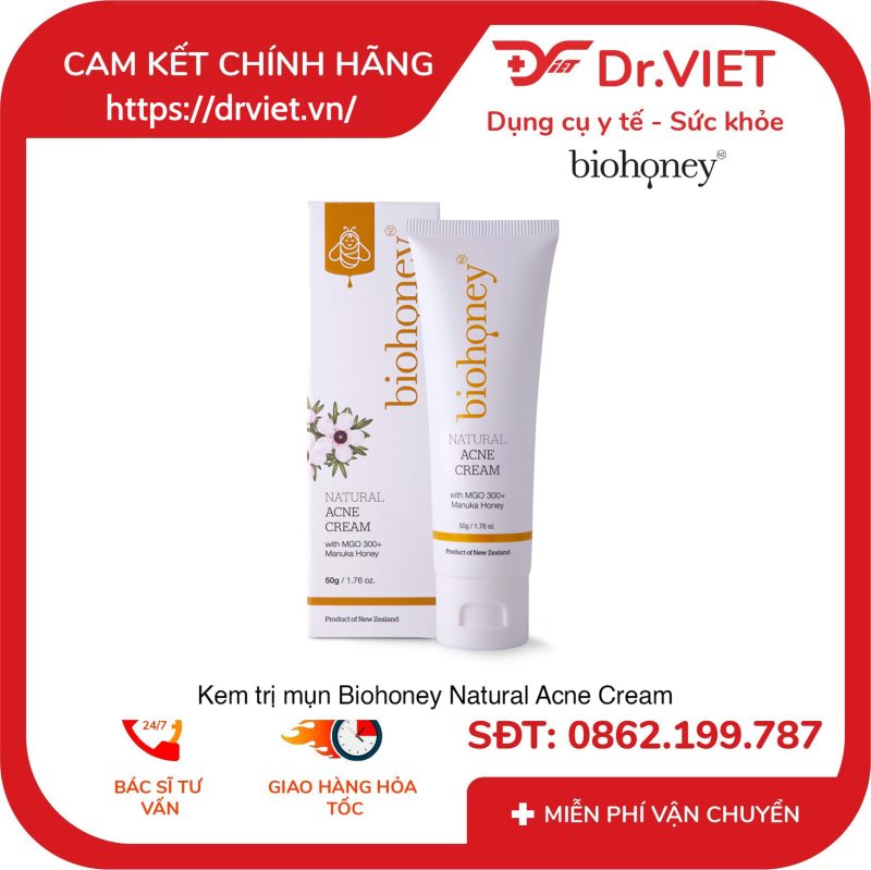 Kem trị mụn Manuka Biohoney Natural Acne Cream 50g