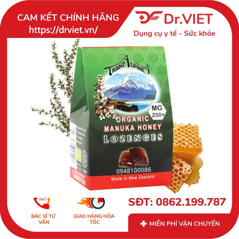 Alternative view of Kẹo Ngậm Trị Ho Đau Họng Organic Manuka Honey Lozenges MG250+