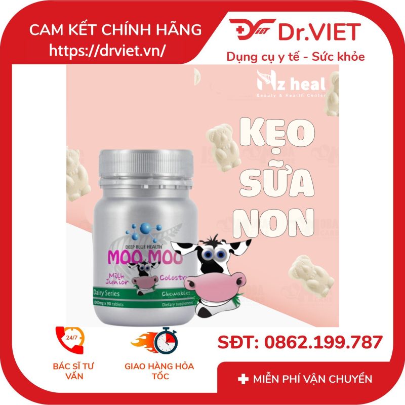 Kẹo Sữa Non Deep Blue Health Moo Moo 90 viên