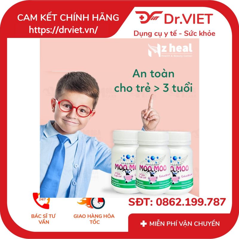 Kẹo Sữa Non Deep Blue Health Moo Moo 90 viên