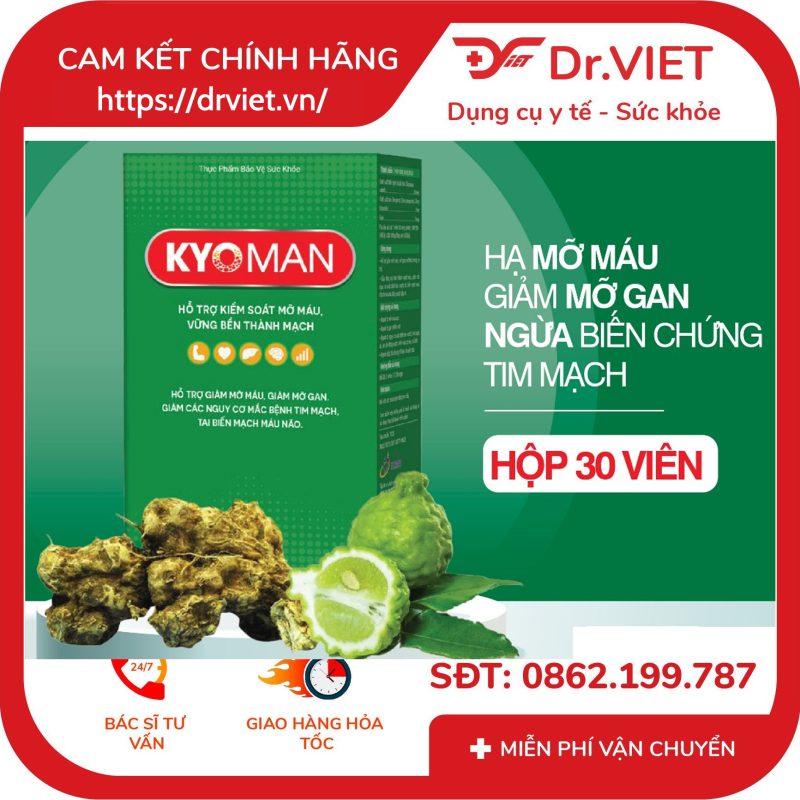 Viên uống Kyoman hỗ trợ kiểm soát mỡ máu