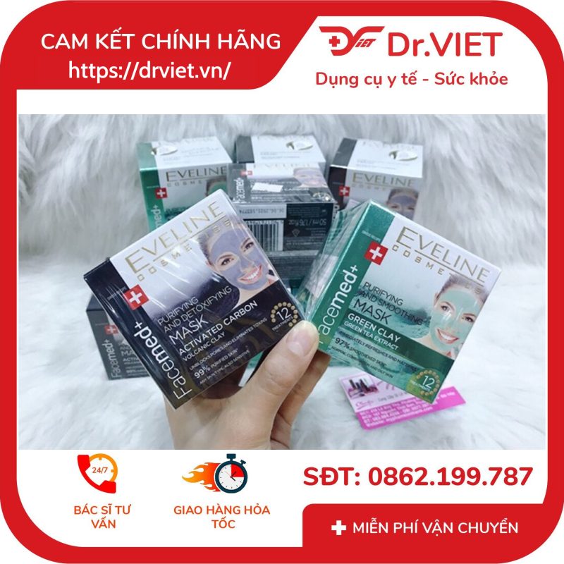 Mặt nạ thanh lọc và thải độc bùn núi lửa Eveline Facemed+ 50ml 10 Mặt nạ thanh lọc và thải độc bùn núi lửa Eveline Facemed+ 50ml