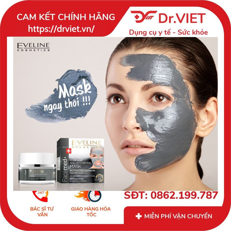 Mặt nạ thanh lọc và thải độc bùn núi lửa Eveline Facemed+ 50ml 12 Mặt nạ thanh lọc và thải độc bùn núi lửa Eveline Facemed+ 50ml