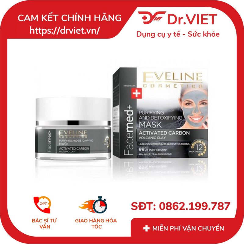 Mặt nạ thanh lọc và thải độc bùn núi lửa Eveline Facemed+ 50ml
