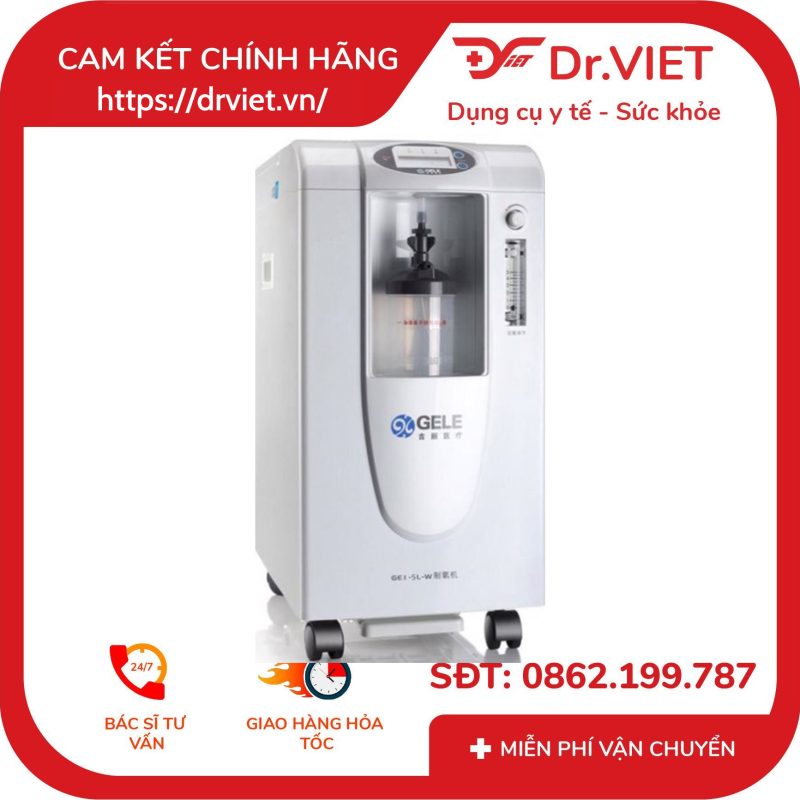 Máy Tạo Oxy GE1-5L-W kèm xông khí dung 8 Máy Tạo Oxy GE1-5L-W kèm xông khí dung