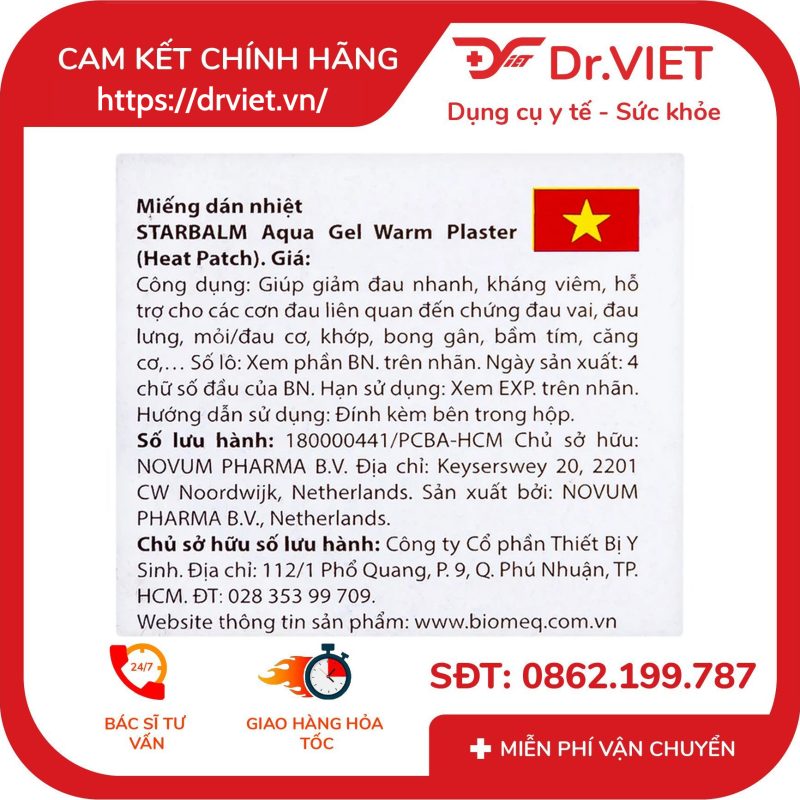 Alternative view of Miếng dán nhiệt Starbalm Aqua Gel Warm Plaster Heat Patches hỗ trợ giảm đau