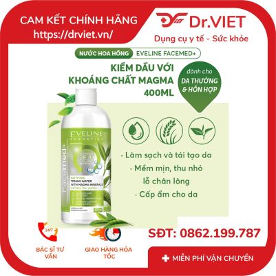 Nước hoa hồng Eveline Facemed+ kiềm dầu với khoáng chất Magma 400ml 13 Nước hoa hồng Eveline Facemed+ kiềm dầu với khoáng chất Magma 400ml