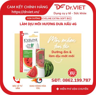 Son dưỡng Eveline Extra Soft Bio hương dưa hấu 4g