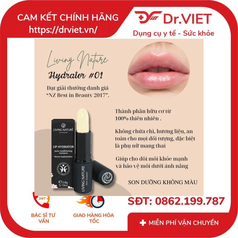 Son dưỡng không màu Living Nature Lip Hydrator 01 12 Son dưỡng không màu Living Nature Lip Hydrator 01