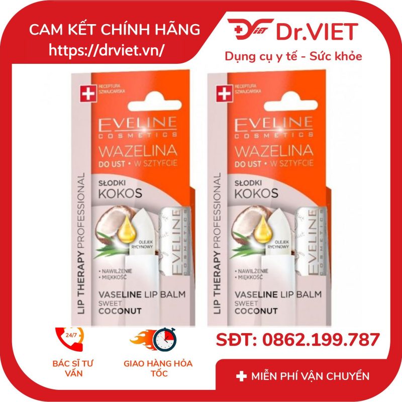 Son dưỡng môi Eveline Lip Therapy hương dừa 3.8g