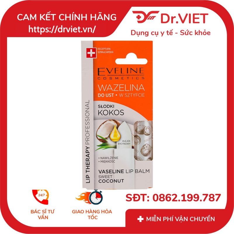 Son dưỡng môi Eveline Lip Therapy hương dừa 3.8g 11 Son dưỡng môi Eveline Lip Therapy hương dừa 3.8g