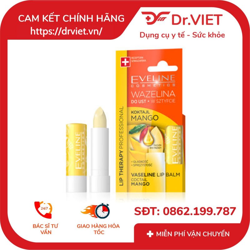 Son dưỡng môi Eveline Lip Therapy hương xoài 3.8g 12 Son dưỡng môi Eveline Lip Therapy hương xoài 3.8g
