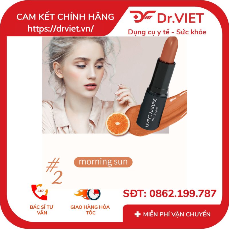 Son môi cam đất Living Nature Morning Sun 02 11 Son môi cam đất Living Nature Morning Sun 02