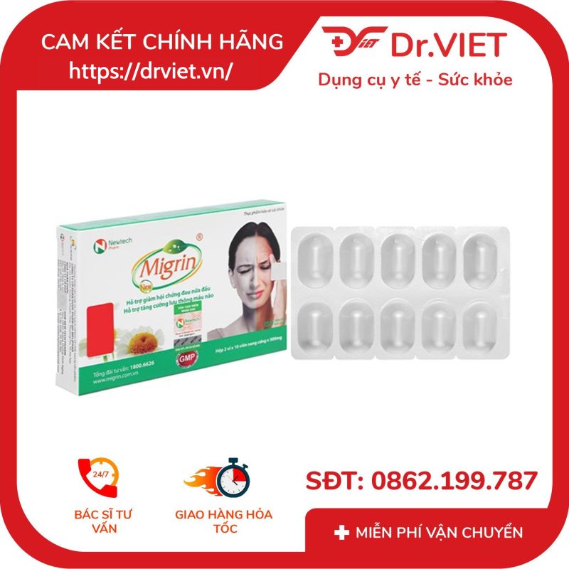 Viên uống hỗ trợ hoạt huyết tăng cường máu não Migrin 9 Viên uống hỗ trợ hoạt huyết tăng cường máu não Migrin