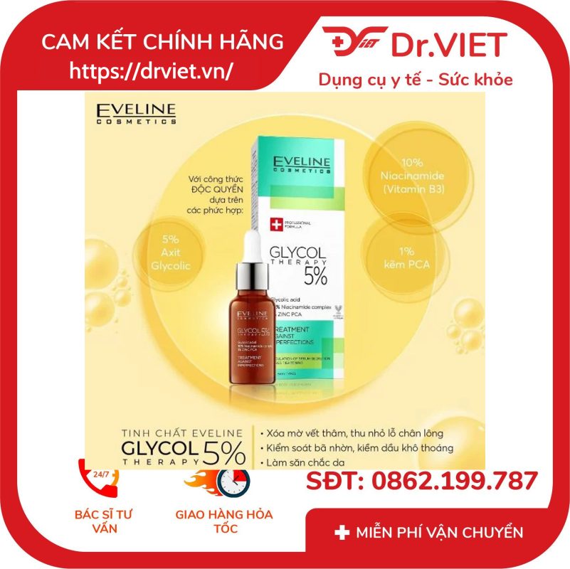 Tinh chất Eveline Glycol Therapy 5% se khít lỗ chân lông ngừa mụn 18ml 11 Tinh chất Eveline Glycol Therapy 5% se khít lỗ chân lông ngừa mụn 18ml
