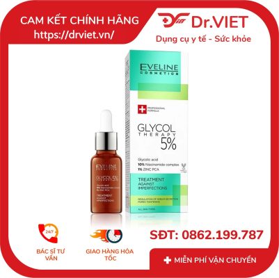 Tinh chất Eveline Glycol Therapy 5% se khít lỗ chân lông ngừa mụn 18ml