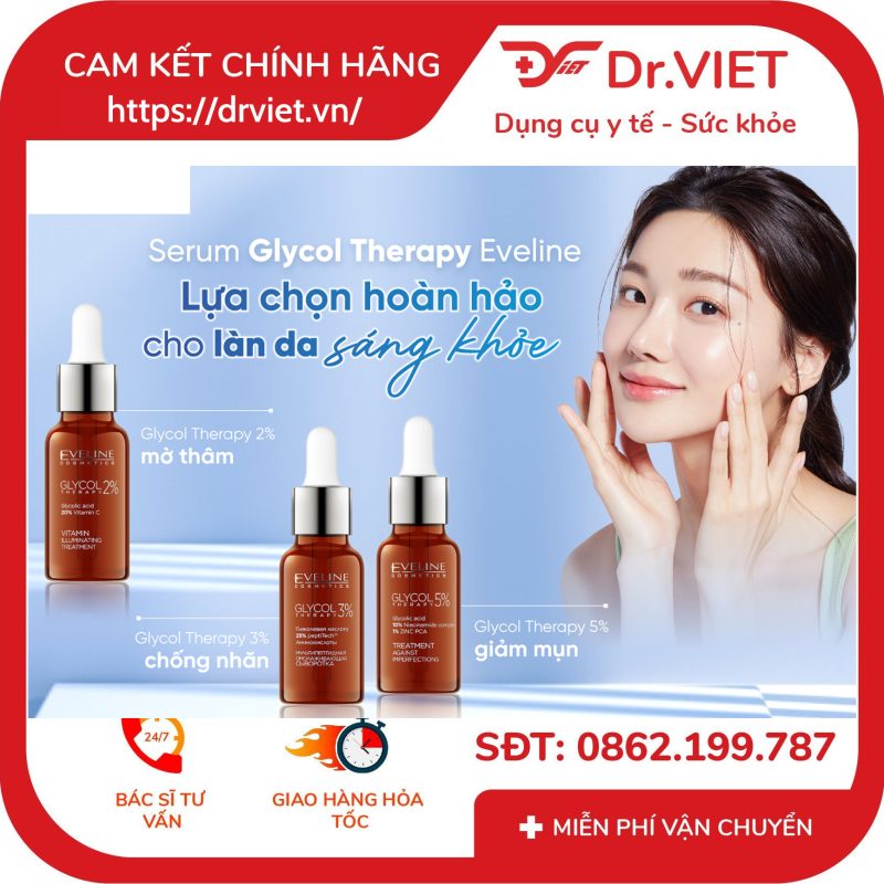 Tinh chất làm sáng da và mờ nếp nhăn Eveline Glycol Therapy 2% 18ml 10 Tinh chất làm sáng da và mờ nếp nhăn Eveline Glycol Therapy 2% 18ml