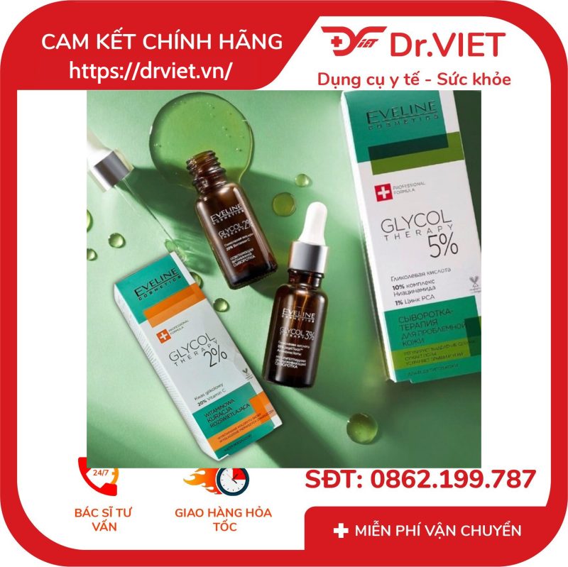 Tinh chất làm sáng da và mờ nếp nhăn Eveline Glycol Therapy 2% 18ml