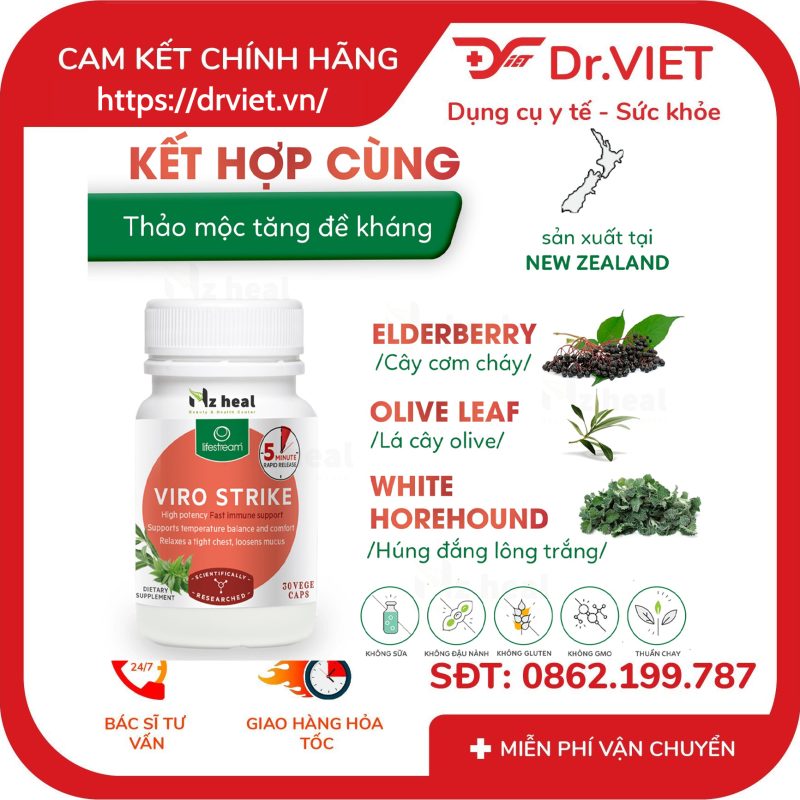 Viên uống kích hoạt hệ miễn dịch Lifestream Viro Strike 30 viên 10 Viên uống kích hoạt hệ miễn dịch Lifestream Viro Strike 30 viên