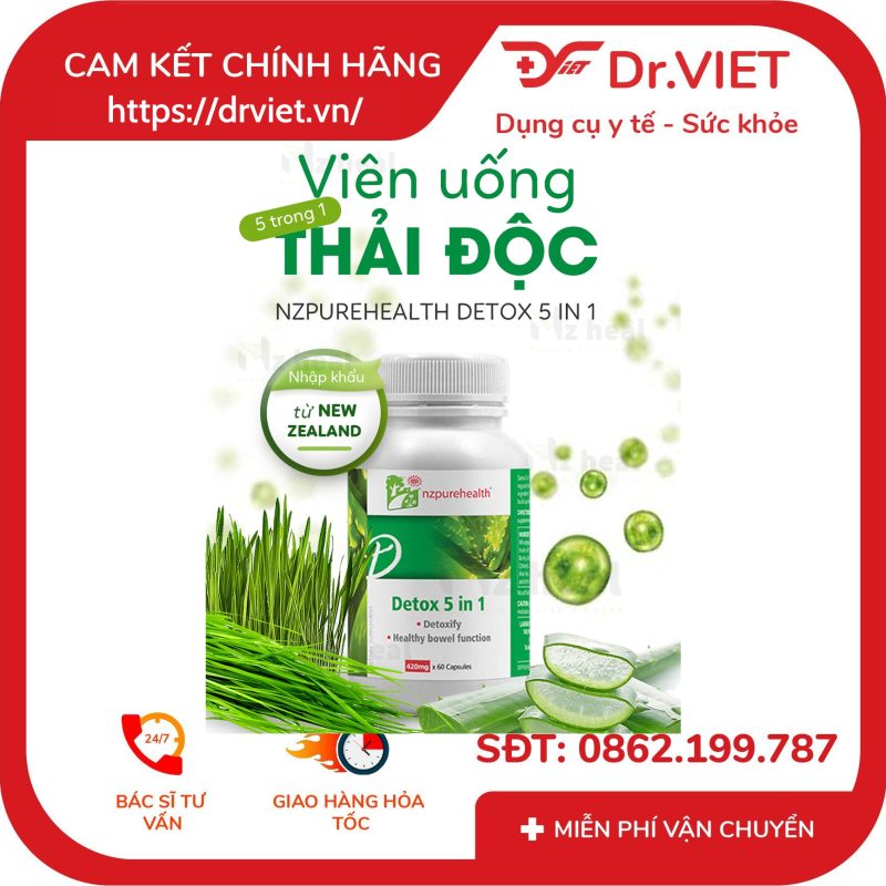 Viên uống Detox 5in1 NZPureHealth 60 viên 9 Viên uống Detox 5in1 NZPureHealth 60 viên