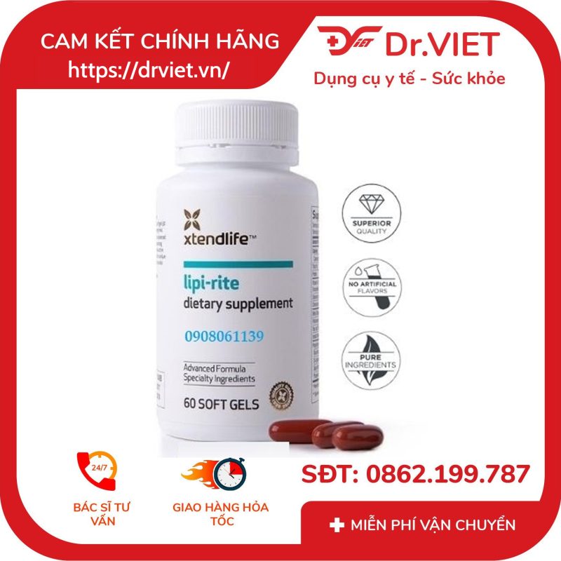 Viên uống giảm mỡ máu Cholesterol Xtend-Life Lipi Rite 60 Viên