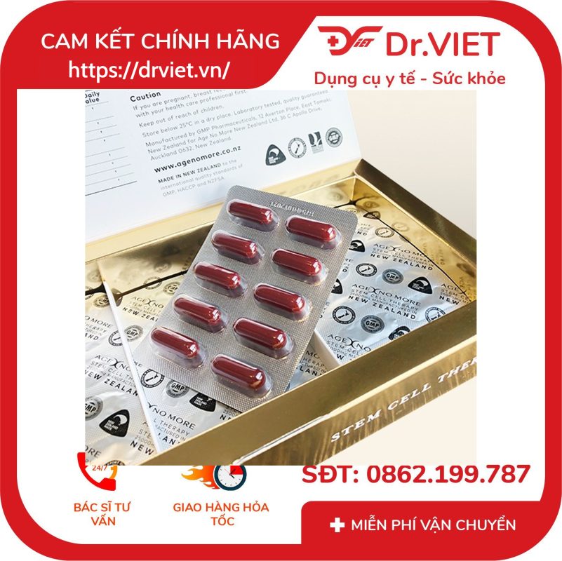 Viên tế bào gốc nhau thai hươu Age No More Cervine Stem Cell Therapy 20.000Mg 60 Viên 12 Viên tế bào gốc nhau thai hươu Age No More Cervine Stem Cell Therapy 20.000Mg 60 Viên