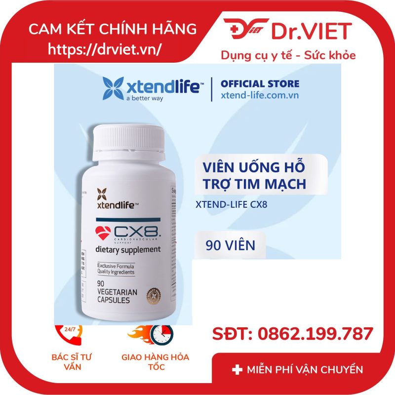 Viên Hỗ Trợ Tim Mạch CX8 Xtend Life 90 Viên