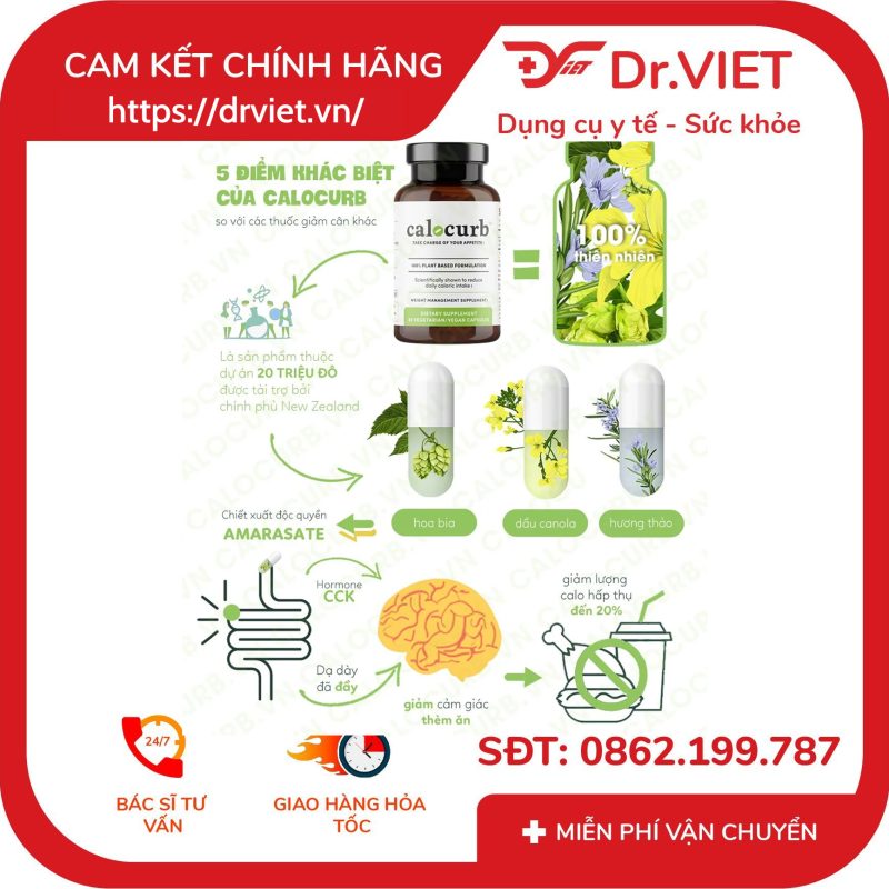 Alternative view of Viên uống giảm cân Calocurb 45 viên giảm cơn thèm ăn