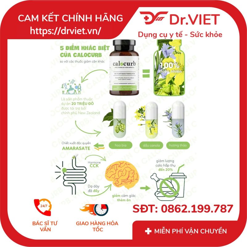 Viên uống giảm cân Calocurb 45 viên giảm cơn thèm ăn 12 Viên uống giảm cân Calocurb 45 viên giảm cơn thèm ăn