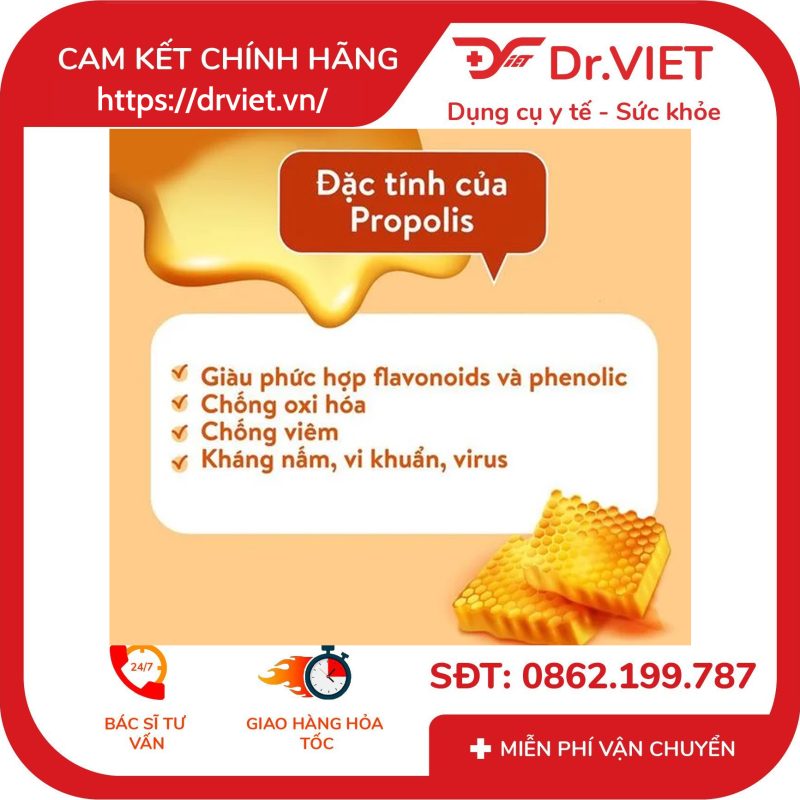 Alternative view of Viên Uống Keo Ong Tăng Đề Kháng Propolis NzPureHealth 100 Viên