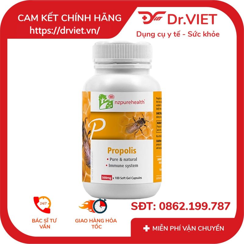 Viên Uống Keo Ong Tăng Đề Kháng Propolis NzPureHealth 100 Viên
