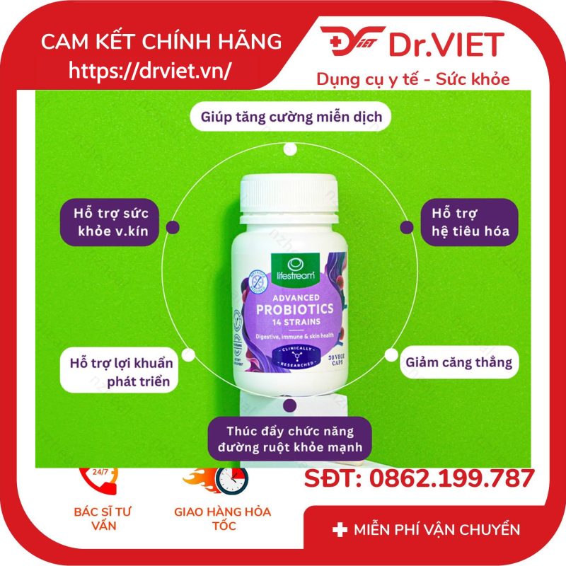 Alternative view of Viên Uống Men Vi Sinh 14 Chủng Lifestream Advanced Probiotic 30 Viên