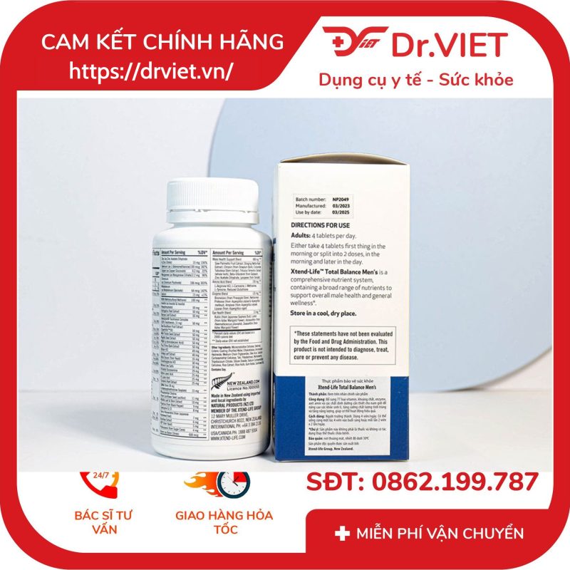 Viên Uống Vitamin Cho Nam Xtend-Life Total Balance Men’s 120 viên 9 Viên Uống Vitamin Cho Nam Xtend-Life Total Balance Men’s 120 viên