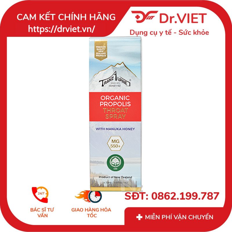 Xịt họng keo ong Organic Propolis Throat Spray 30ml 11 Xịt họng keo ong Organic Propolis Throat Spray 30ml