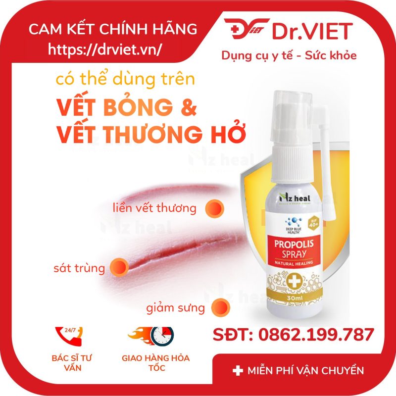 Xịt họng keo ong Deep Blue Health Propolis Spray Plus (BIF 40+) 30ml 10 Xịt họng keo ong Deep Blue Health Propolis Spray Plus (BIF 40+) 30ml
