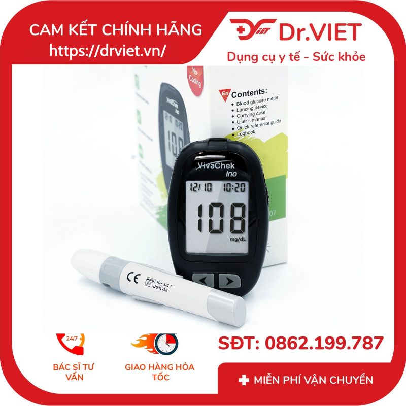 Máy đo đường huyết VivaChek Ino (Tặng 1 hộp kim gồm 50 kim) 13 Máy đo đường huyết VivaChek Ino (Tặng 1 hộp kim gồm 50 kim)