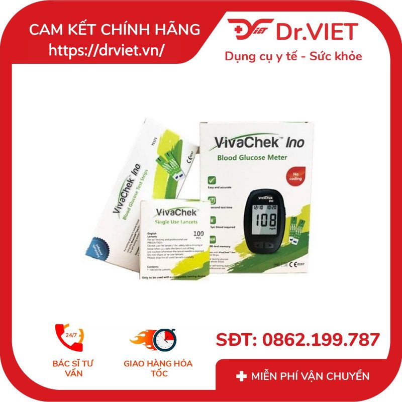 Máy đo đường huyết VivaChek Ino (Tặng 1 hộp kim gồm 50 kim) 10 Máy đo đường huyết VivaChek Ino (Tặng 1 hộp kim gồm 50 kim)