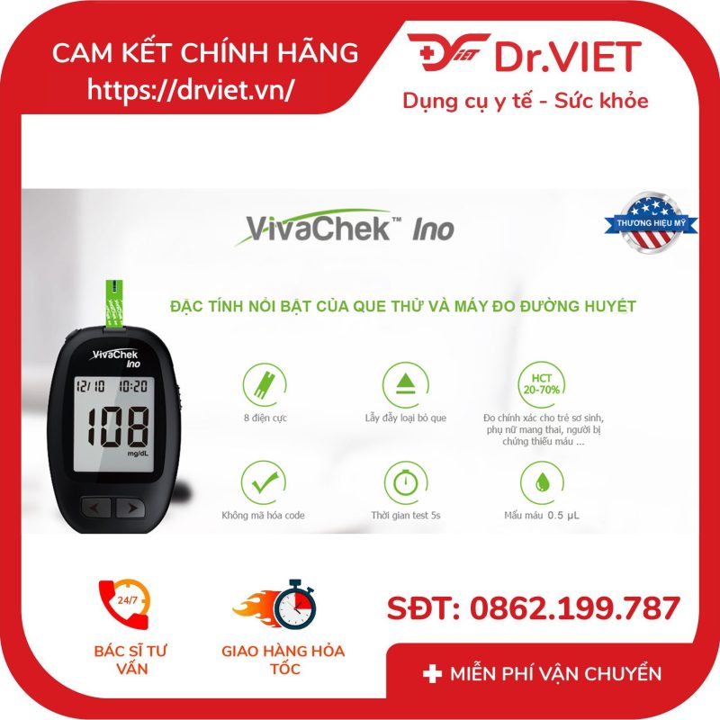 Máy đo đường huyết VivaChek Ino (Tặng 1 hộp kim gồm 50 kim) 15 Máy đo đường huyết VivaChek Ino (Tặng 1 hộp kim gồm 50 kim)