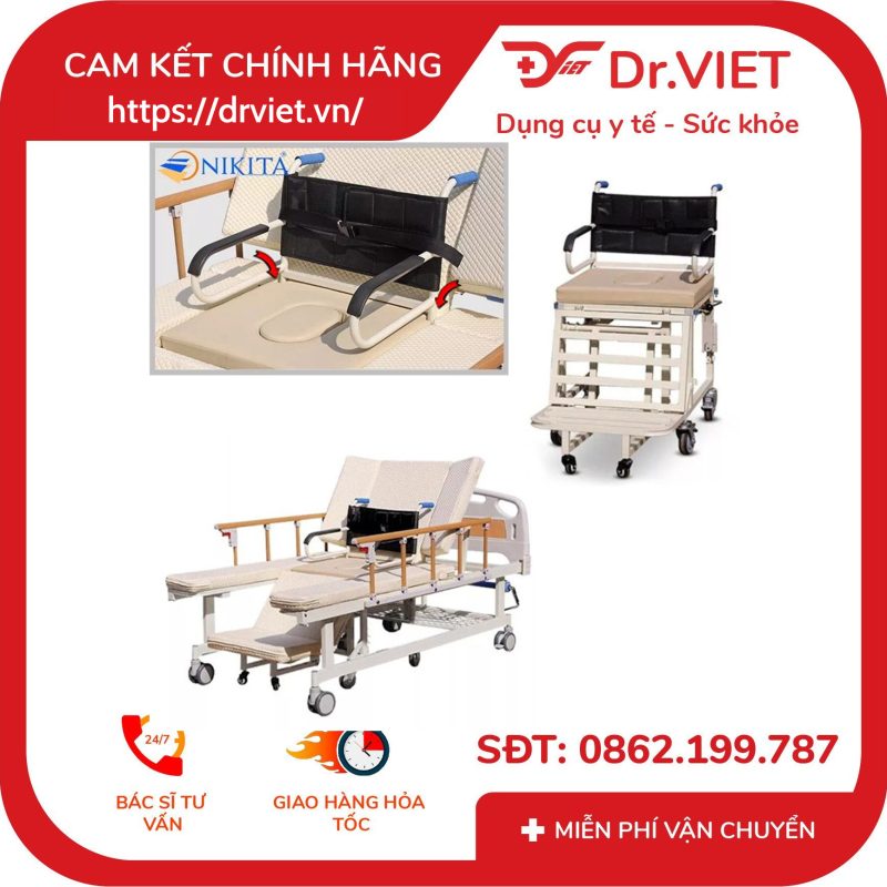 Alternative view of Giường bệnh tách thành xe lăn NIKITA DCN09