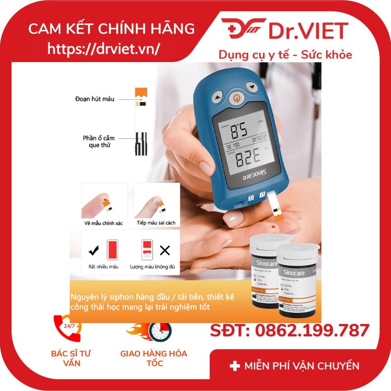 Alternative view of Máy đo đường huyết Axit Uric 2 trong 1 Sinocare Safe AQ UG