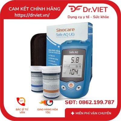 Máy đo đường huyết Axit Uric 2 trong 1 Sinocare Safe AQ UG 32 Máy đo đường huyết Axit Uric 2 trong 1 Sinocare Safe AQ UG