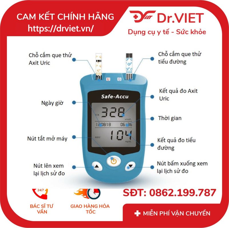 Hộp 50 que thử đường huyết và 50 kim chích máu cho máy Sinocare Safe AQ UG 13 Hộp 50 que thử đường huyết và 50 kim chích máu cho máy Sinocare Safe AQ UG