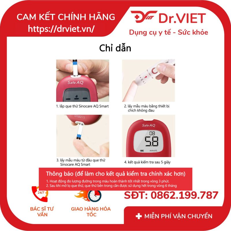 Bộ 50 Que và 50 Kim Thử Đường Huyết cho máy Sinocare Safe AQ Smart 11 Bộ 50 Que và 50 Kim Thử Đường Huyết cho máy Sinocare Safe AQ Smart