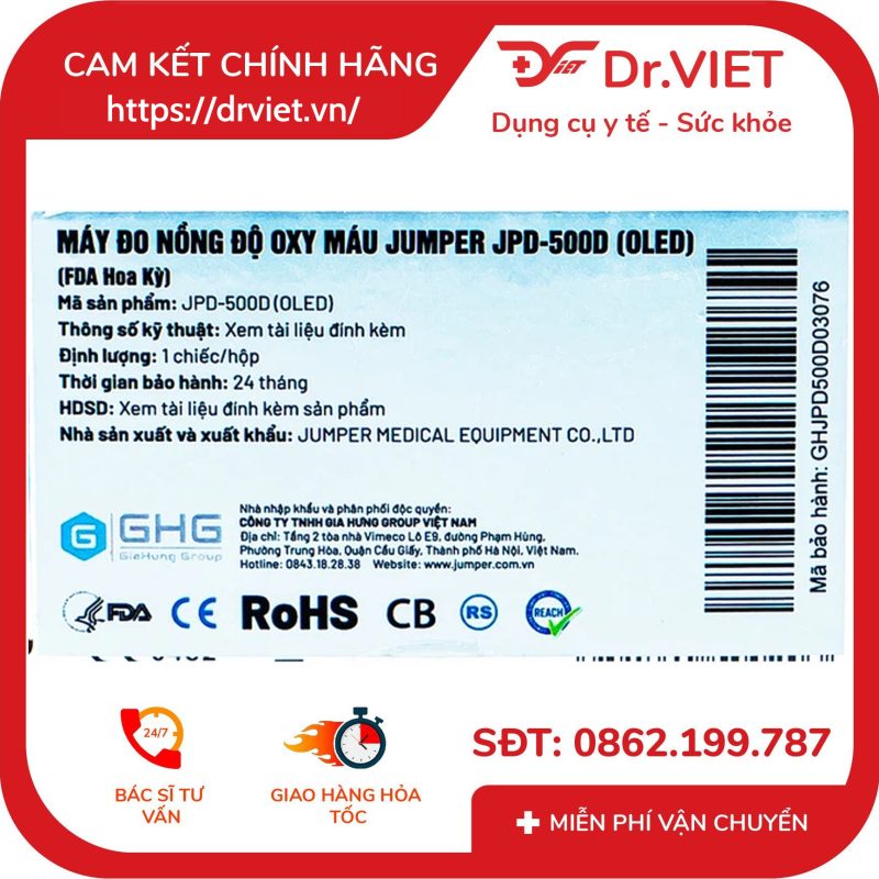 Máy đo nồng độ oxy trong máu Jumper JPD 500D Oled