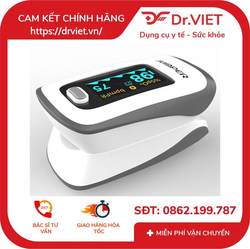 Máy đo nồng độ oxy máu và nhịp tim Jumper JPD-500F (Bluetooth) - Thiết kế nhỏ gọn – Sử dụng an toàn - Kết nối cùng Smartphone - Màn hình OLED