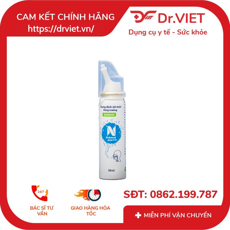 Dung dịch nước biển xịt mũi Nebusal spray 0.9% chai 50ml 12 Dung dịch nước biển xịt mũi Nebusal spray 0.9% chai 50ml